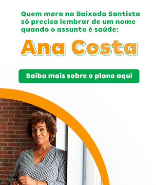 Banner com uma mulher pensando e o acesso aos planos do Ana Costa Saúde